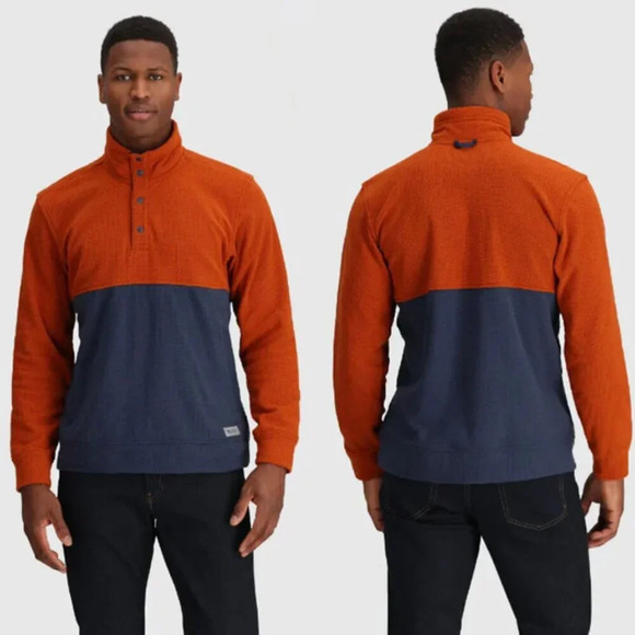 Outdoor Research Trail Mix Snap Pullover shirt Blue Orange 29496 - Picture 1 of 15